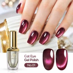 MS RAINBOW Star Glow Cat Eye Gel Polish Starry 01 Deep Wine Red Magnetic Gel Nail Polish Need UV Lamp High Pigment Glossy Finish For Fall Winter Nail