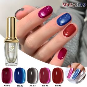 MS RAINBOW Star Glow Cat Eye Gel Polish 5 Colors Set Magnetic Nail Gel Need Lamp Cure Long Lasting Shiny Cat Eye Effect For Salon Home DIY Manicure