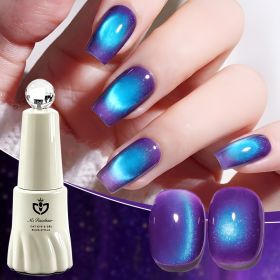 MS RAINBOW Purple Blue Galaxy Cat Eye Gel Polish 03, Magnetic Nail Gel, 8ml Soak Off UV LED Nail Art Gel