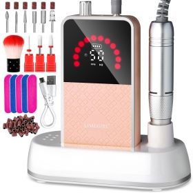 50000RPM Professional Electric Nail File Kit - Rechargeable Cordless Nail Drill For Acrylics Gel Nails, Portable E File Machine With 6 Bits For Home S (Option: 848-Orange)