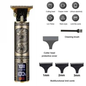 Beard Trimmer Hair Clippers Cordless Hair Cutting Barber Shaving Machine For Men Rechargeable Must Provide A Hazardous Materials Shipping Label F (Option: Copper)
