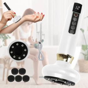 Anti Cellulite Massager Handheld Vacuum Suction Cupping Kit Beauty Tool With 12 Suction Mode 12 Heating 20Mins Auto-Off One-Key Pressure Release For A (Option: WHITE)