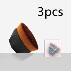 Foundation Brush BB Cream Makeup Brushes Loose Powder Brush Flat Kit (Option: 3pcs Black With Box)