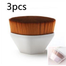Foundation Brush BB Cream Makeup Brushes Loose Powder Brush Flat Kit (Option: 3pcs White With Box)