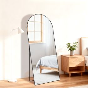 Rectangle Full Length Mirror, Full Body Standing Mirror Floor Mirrors (Option: Black  24x65)