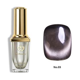 Ms Rainbow Starry Series Cat Eye Gel Polish,10ml,8 Colors Available,Glass Bead Shimmer Magnetic,Long Lasting UV Soak Off,Salon & Home Manicure,For DIY (Option: 03)