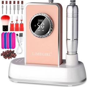 50000RPM Professional Electric Nail File Kit - Rechargeable Cordless Nail Drill For Acrylics Gel Nails, Portable E File Machine With 6 Bits For Home S (Option: 838-Orange)