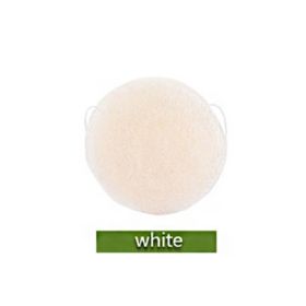 Konjac Sponge For Washing Face Round Konjac Konnyaku Sponge Facial Cleansing Exfoliator Bathing Puff Face Wash Puff (Option: WHITE)