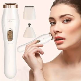 3 In 1 Eyebrow Ear Nose Beard Trimmer Set Hair Remover Clipper Shaver USB  Rechargeable Must Provide A Hazardous Materials Shipping Label For Sel (Option: WHITE)
