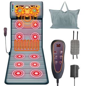 Full Body Electric Massage Mat With Heat Vibration Massage Pad Cushion Back Massage Mattress Chair Pad With Neck Massage Pillow With 10 Vibration Moto (Option: Upgraded)