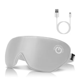 Cordless Heated Eye Mask Silk Sleep Eye Compress Mask For Dry Eyes Washable Type-C Electric Eye Heating Pad With 3 Temperature 20Mins Auto Off For Rel (Option: Grey)