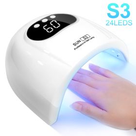 UV Nail Lamp, UV Light For Gel Nails LED Nail Dryer With 3 Timer, Smart Sensor, LCD Display Fast Curing Gel Nail Polish Nail Art Tools Manicure Access (Option: WHITE)