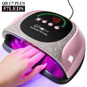 Professional UV LED Nail Lamp, LIMEGIRL Nail Dryer for Gel Polish, 4 Timers UV Nail Lamp Professional Nail Light,57Pcs Lamp Beads and Automatic Sensor (Color: MJD-C7-2-Pink-US)