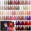 LIMEGIRL 40Pcs/Set Gel Nail Polish 8ML Red Glitter UV Semi-Permanent Soak Gel Nail Polish Suitable for Beginners Manicure kit