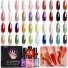 LIMEGIRL 40Pcs/Set Gel Nail Polish 8ML Red Glitter UV Semi-Permanent Soak Gel Nail Polish Suitable for Beginners Manicure kit