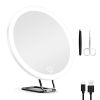 30X Magnifying Mirror With Light 3 Colors Dimmable Brightness Included Tweezer Scissor Travel Magnifying Makeup Mirror with Suction Cup 360° Adjustabl