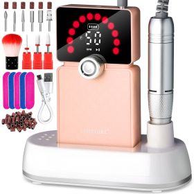 Nail Drill, Portable Electric Nail File 50000RPM, Rechargeable Nail Drill Professional With Bits & Base, For Acrylic Gel Nails, E-File Machine, Manicu (Option: Orange)