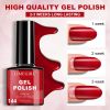 LIMEGIRL 40Pcs/Set Gel Nail Polish 8ML Red Glitter UV Semi-Permanent Soak Gel Nail Polish Suitable for Beginners Manicure kit