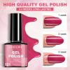 LIMEGIRL 40Pcs/Set Gel Nail Polish 8ML Red Glitter UV Semi-Permanent Soak Gel Nail Polish Suitable for Beginners Manicure kit