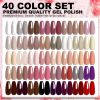 LIMEGIRL 40Pcs/Set Gel Nail Polish 8ML Red Glitter UV Semi-Permanent Soak Gel Nail Polish Suitable for Beginners Manicure kit