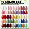 LIMEGIRL 40Pcs/Set Gel Nail Polish 8ML Red Glitter UV Semi-Permanent Soak Gel Nail Polish Suitable for Beginners Manicure kit