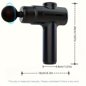 Massage Gun Deep Tissue Percussion Massager For Athletes,Handheld Body Back Muscle Massager Gun With 8 Massage Heads (Option: BLACK)