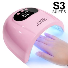 UV Nail Lamp, UV Light For Gel Nails LED Nail Dryer With 3 Timer, Smart Sensor, LCD Display Fast Curing Gel Nail Polish Nail Art Tools Manicure Access (Option: Pink)