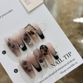 Handmade Long Camellia Girl Nail Tip (Option: Wear Armor Without Tools-M)